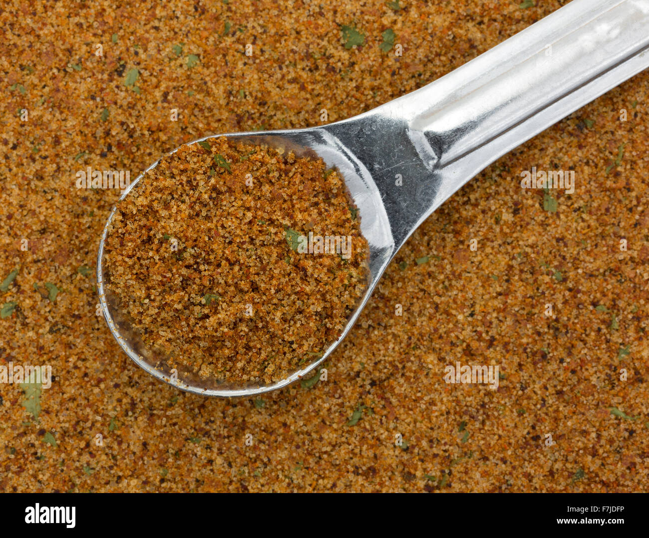 Top close view of dry chipotle pepper marinade ingredients with a