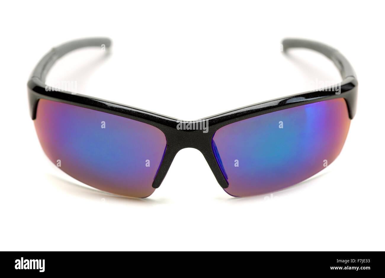 Sports sunglasses with blue lenses. Isolate on white Stock Photo - Alamy