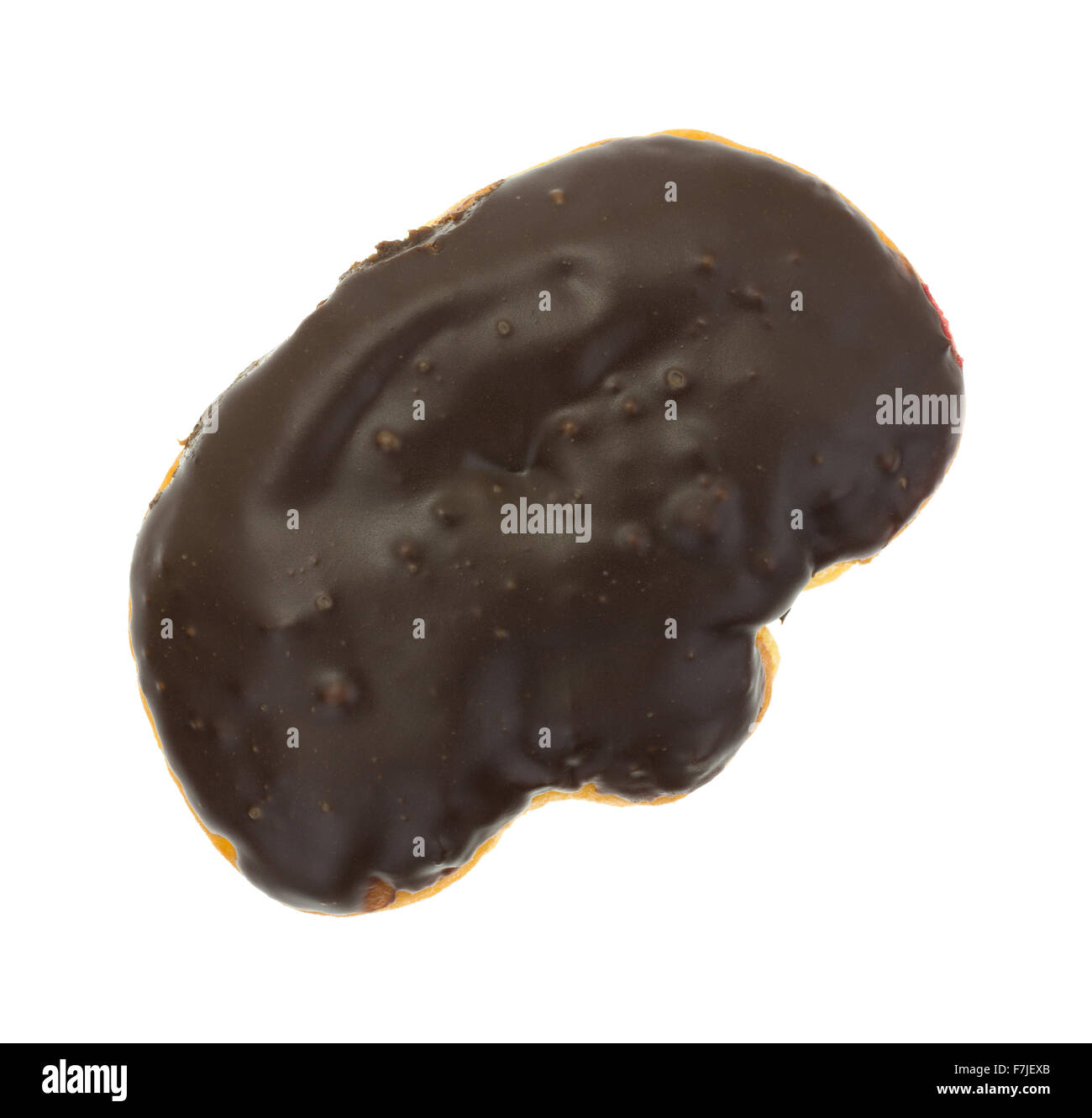 Top View Of A Chocolate Iced Donut Bar Isolated On A White Stock