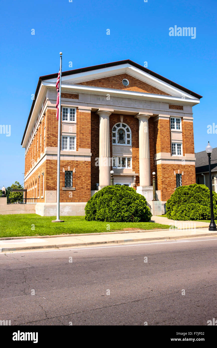 The Masonic Temple on Main Street on the historic district of