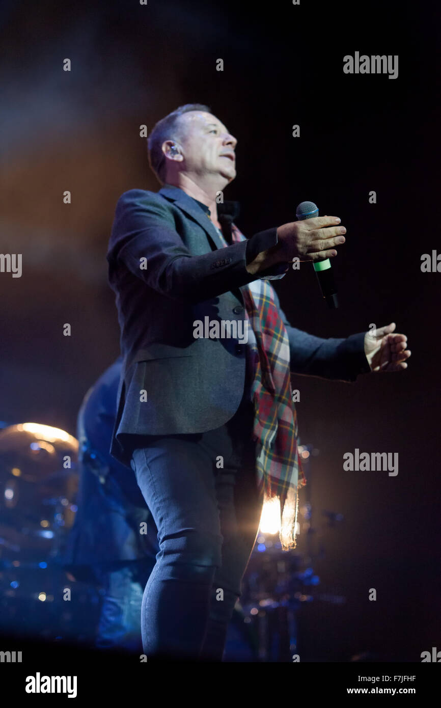 Dublin,Ireland,Simple Minds live at the 3 Arena,Dublin on Nov 29th 2015 in Dublin,Ireland Stock Photo