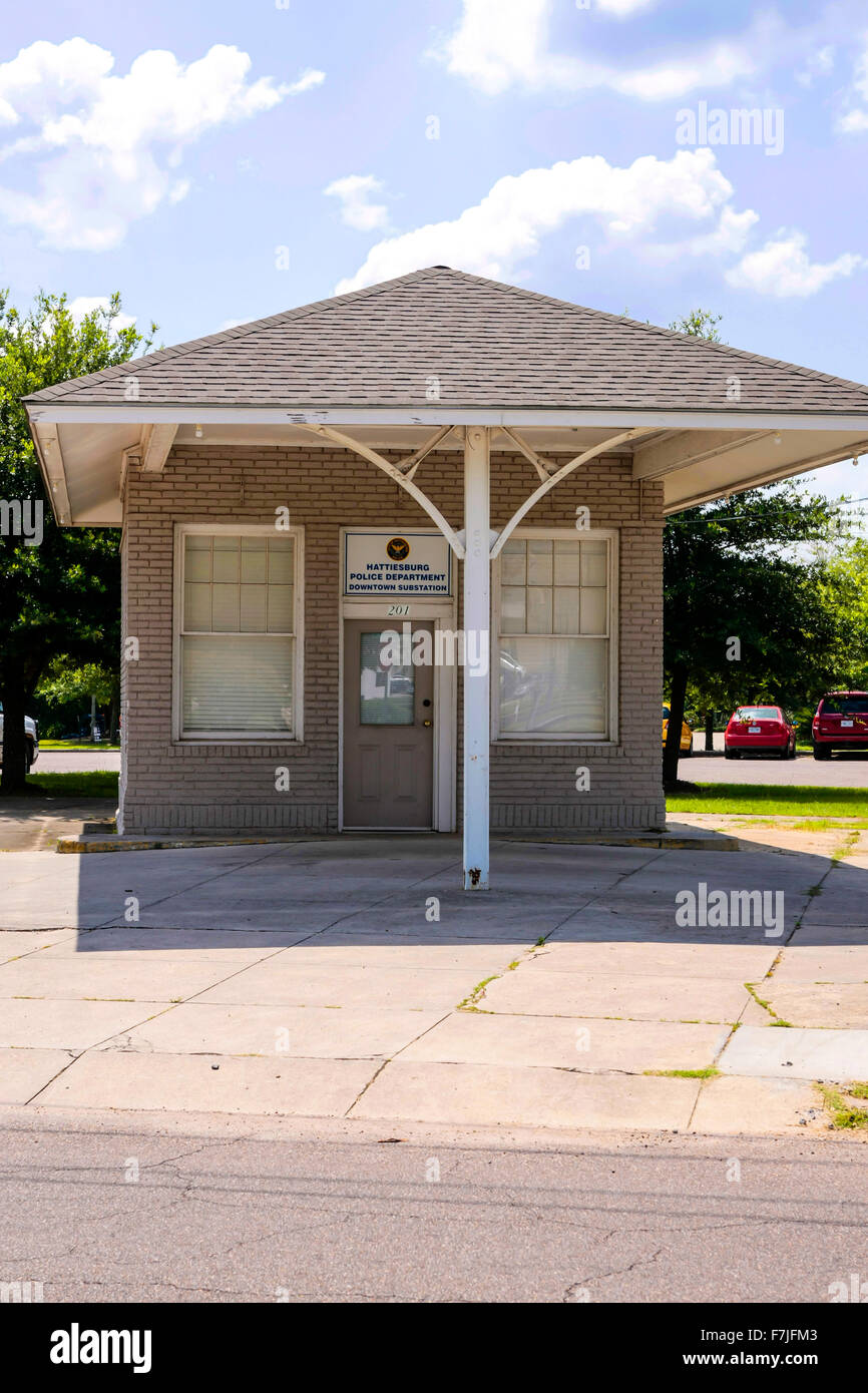 Hattiesburg MS Police Department Downtown substation building Stock