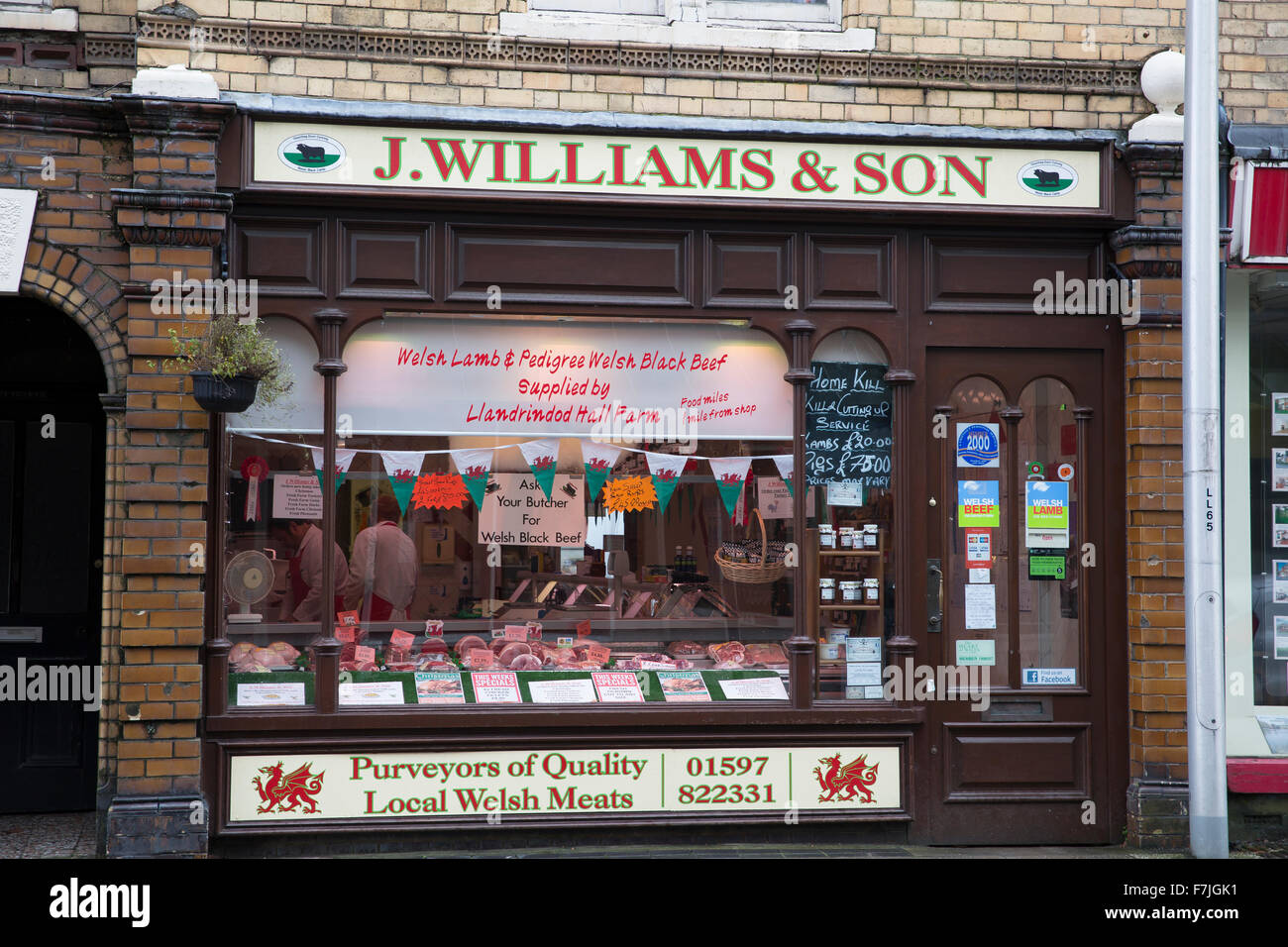 J Williams & Son butchers in Builth Wells Wales Stock Photo
