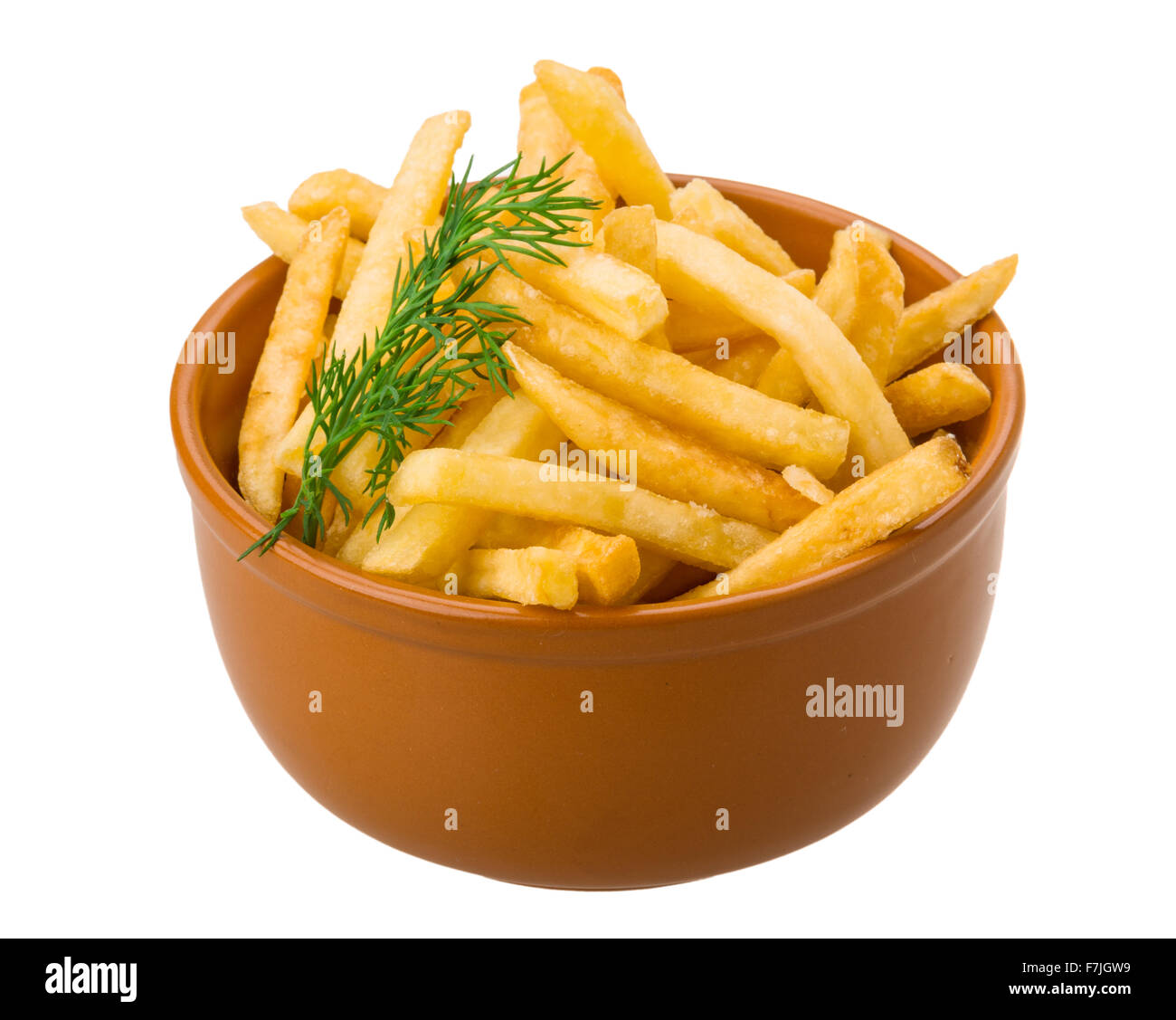 French fries isolated on white background with dill Stock Photo Alamy