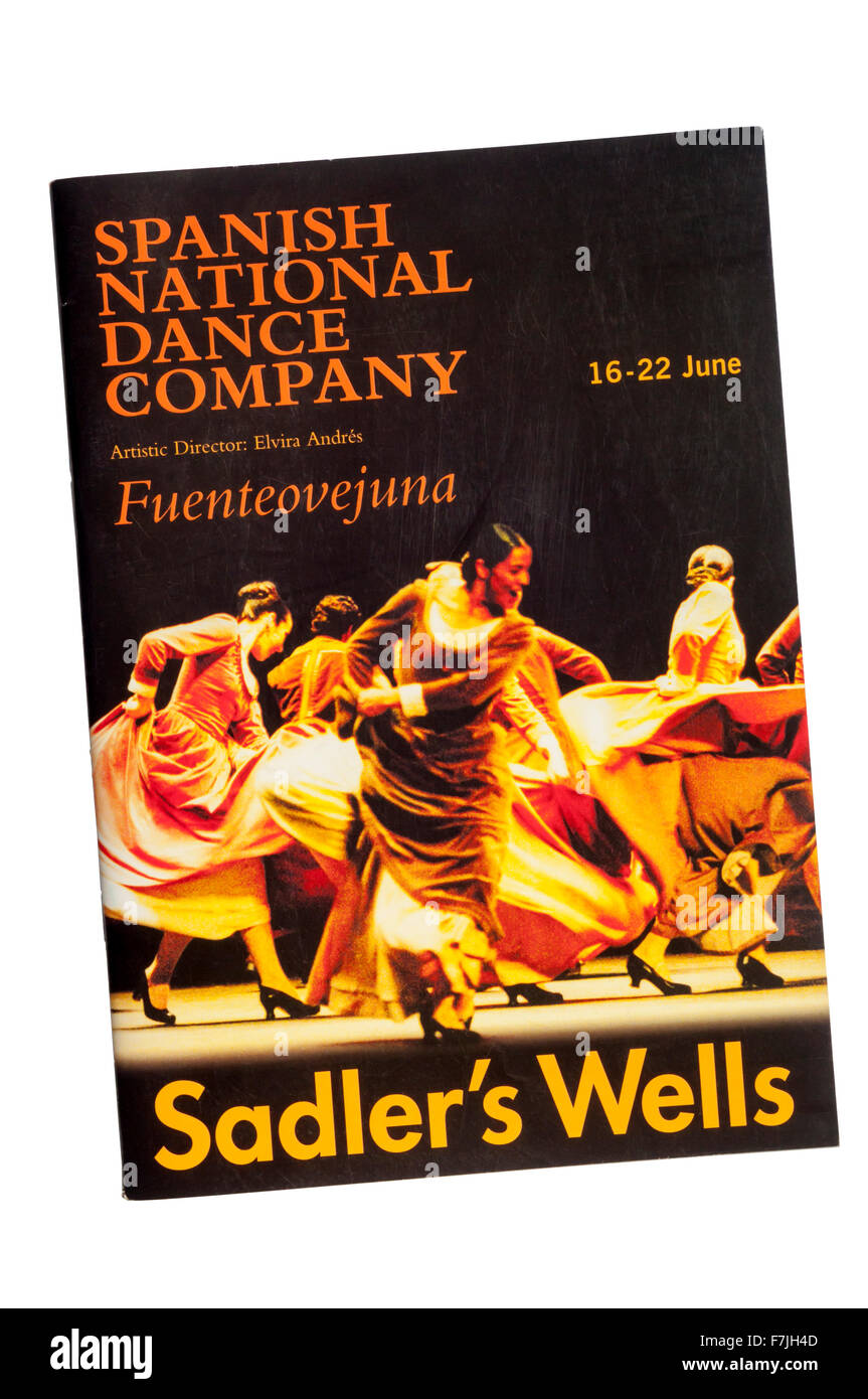 2003 Programme for the Spanish National Dance Company in Fuenteovejuna directed by Antonio Gades at Sadler's Wells. Stock Photo