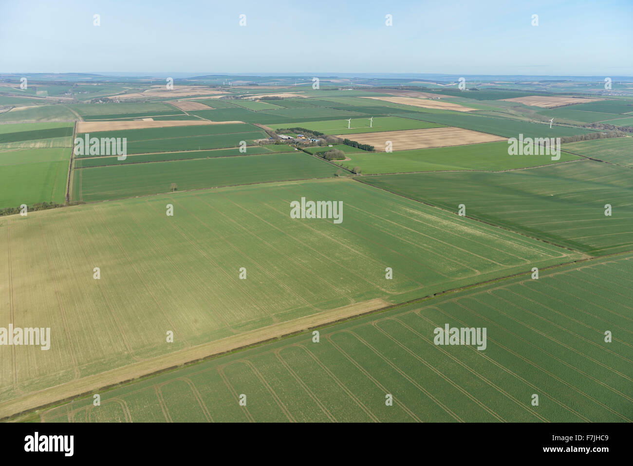 An aerial view showing general scenic views of the East Yorkshire Wolds Stock Photo