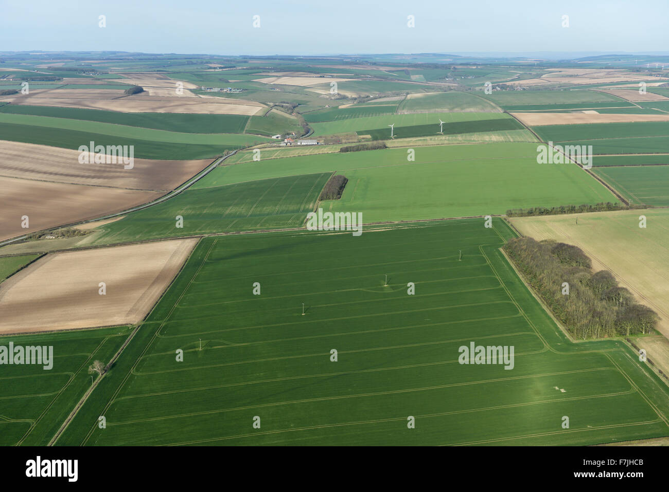 An aerial view showing general scenic views of the East Yorkshire Wolds Stock Photo