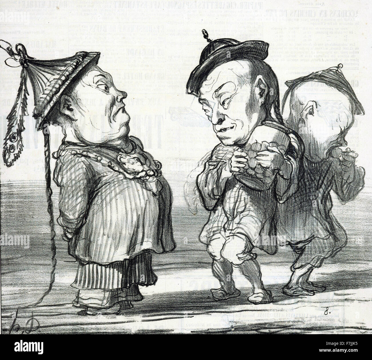 Honoré-Victorin Daumier - Qu'est ce Que Vous Avez La , from the series En Chine Stock Photo