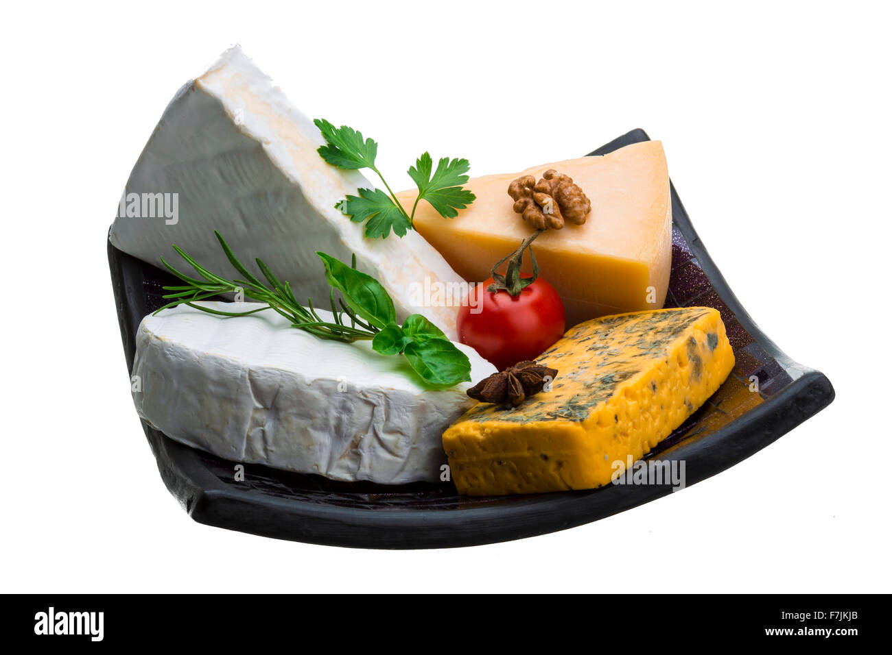 Variety cheese assortment with nuts and herbs Stock Photo Alamy