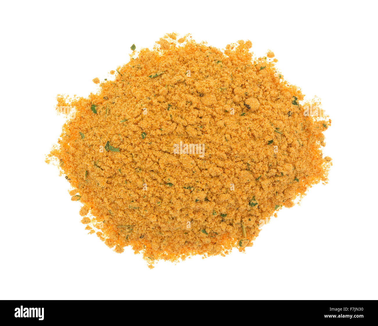 A portion of dry mesquite marinade ingredients isolated on a white background. Stock Photo