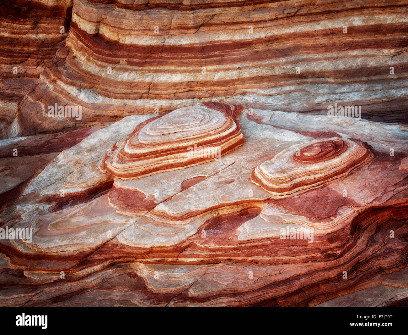 Sandstone formations at the Firewave. Valley of Fire State Park, Nevada Stock Photo
