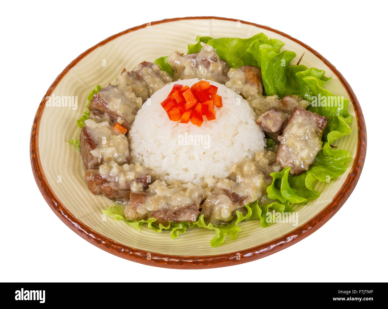 Rice and pork japanese style Stock Photo Alamy