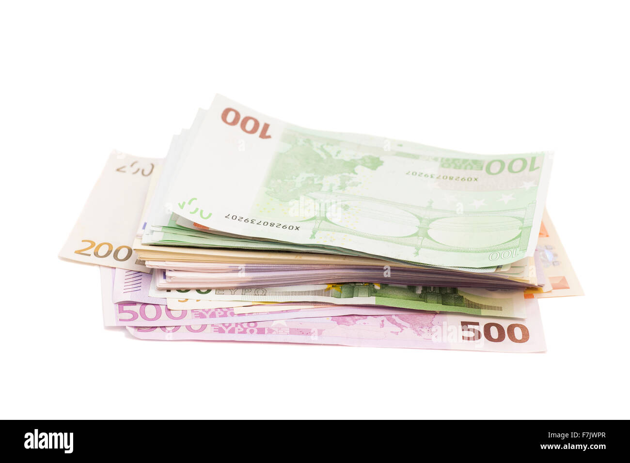 euro banknotes isolated on white background Stock Photo - Alamy