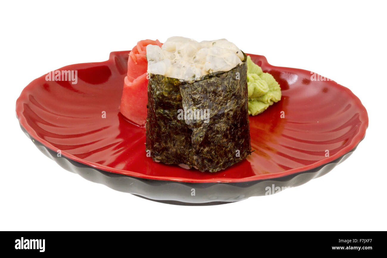 Japanese squid sushi Stock Photo - Alamy