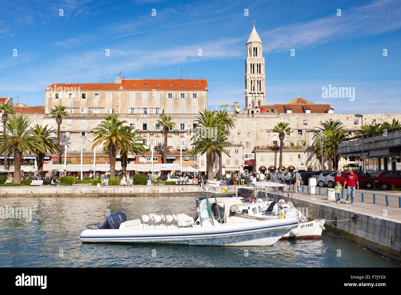 Split, Croatia, small harbor in Split, Dalmatia region in Croatia Stock Photo