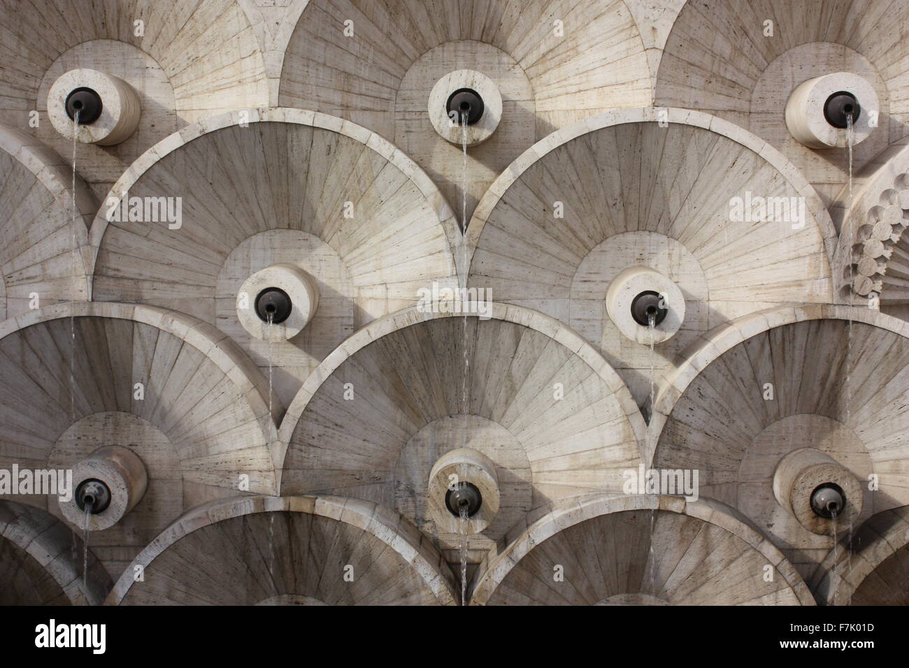 The fountains at the bottom of the cascade in yerevan, armenia Stock Photo