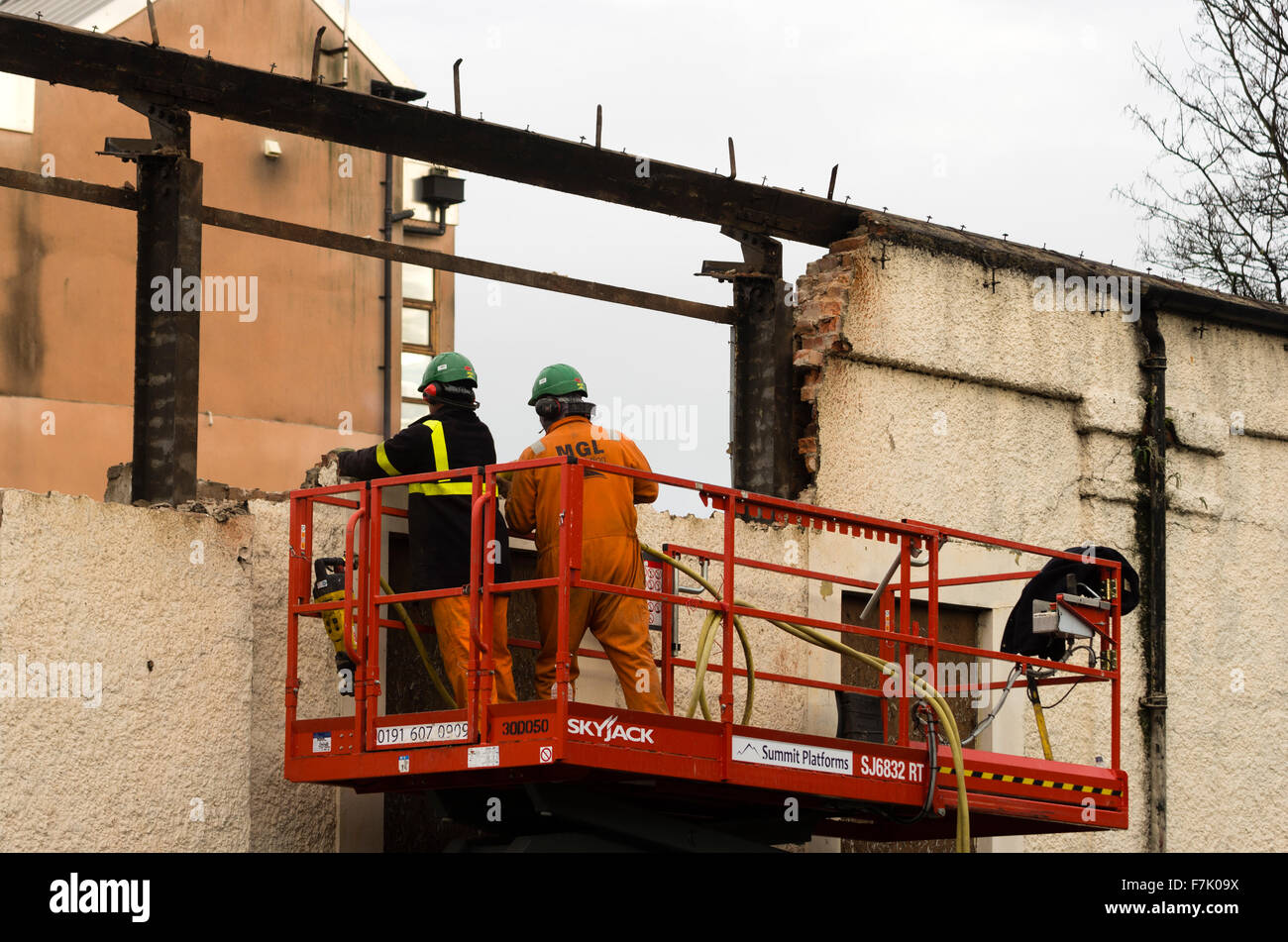 Piccadilly, York, Yorkshire, UK. 1st December, 2015. The Art Deco factory which was used by aeroplane manufacturer Airspeed is demolished inspite of protests that it should be preserved Credit:  William Edwards/Alamy Live News Stock Photo