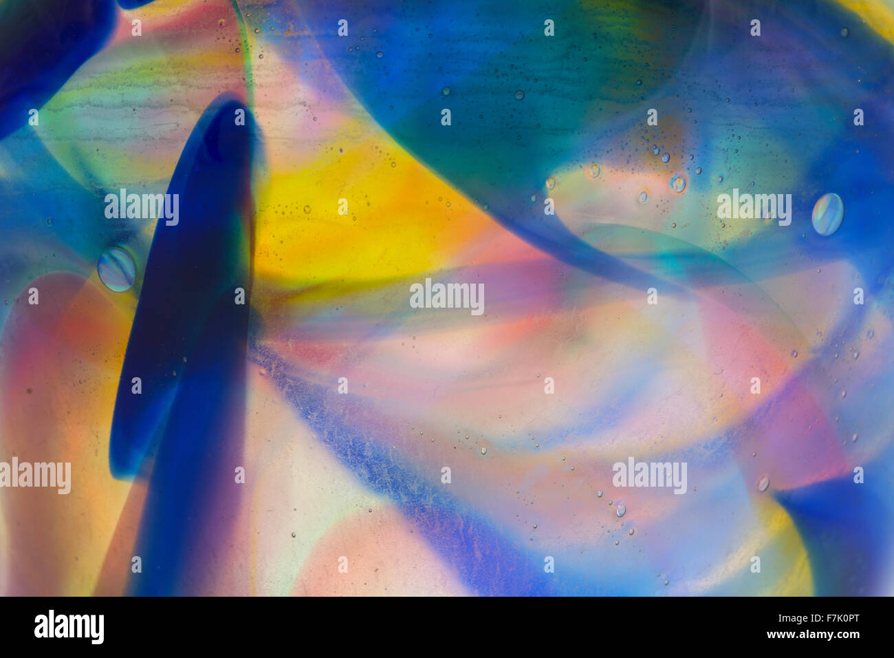 Light through coloured glass, showing an array of many bright colours