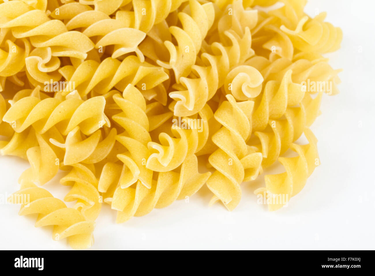 A portion of Rotini corkscrew pasta isolated on white Stock Photo Alamy