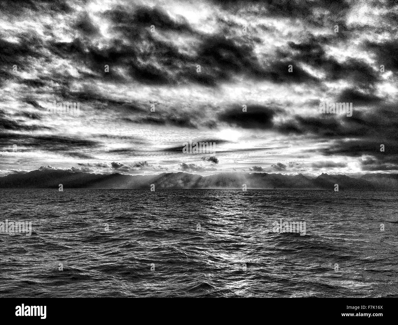 Oahu sunset Black and White Stock Photos & Images - Alamy