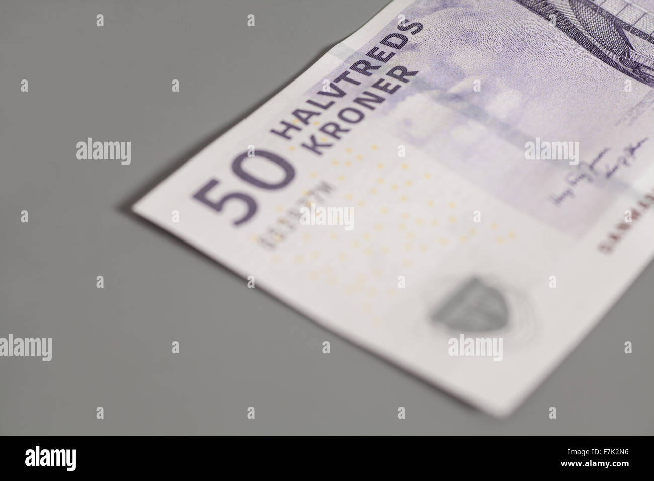 50 danish krone banknote  on gray background Stock Photo