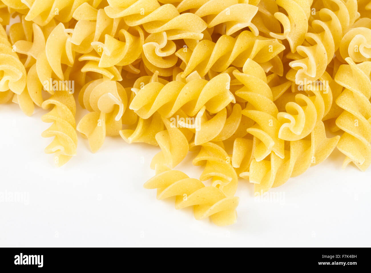 A portion of Rotini corkscrew pasta isolated on white Stock Photo Alamy