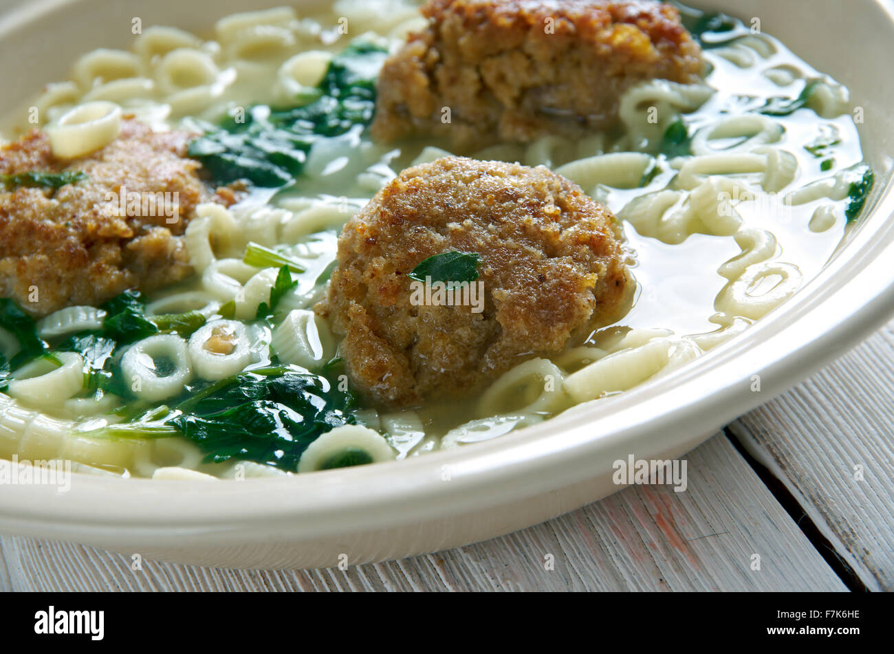 Italian Wedding Soup Italian American Soup Consisting Of Green