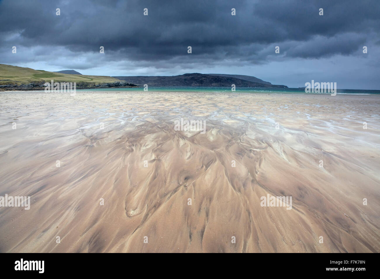 Long exposure view, Balnakiel Beach, Durness, Sutherland,Scotland Stock Photo