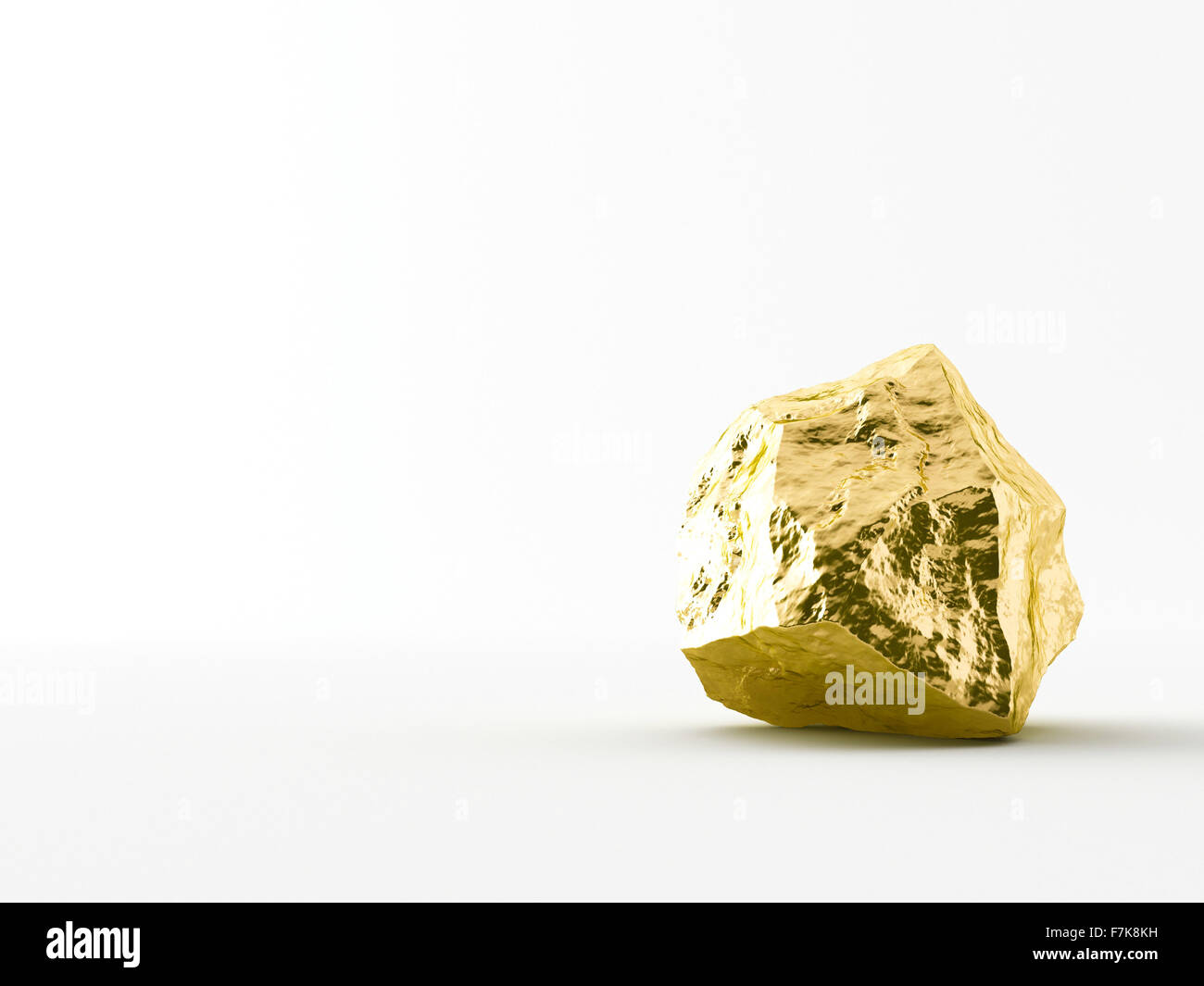 Gold nuggets white background Stock Photo - Alamy