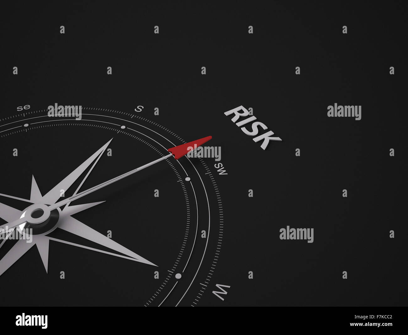 Conceptual 3D render image with a frameless Compass focus on the word ...