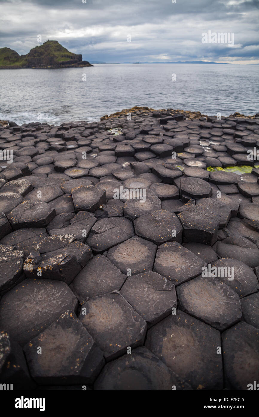 Color image of Giant's Causeway volcanic rocks in Northern Ireland ...