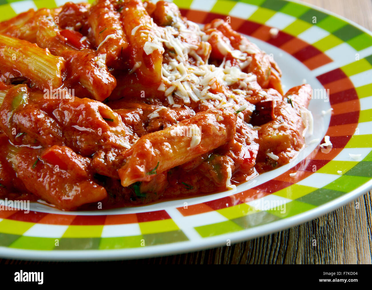 Penne alla vodka American pasta dish.made with vodka and penne pasta