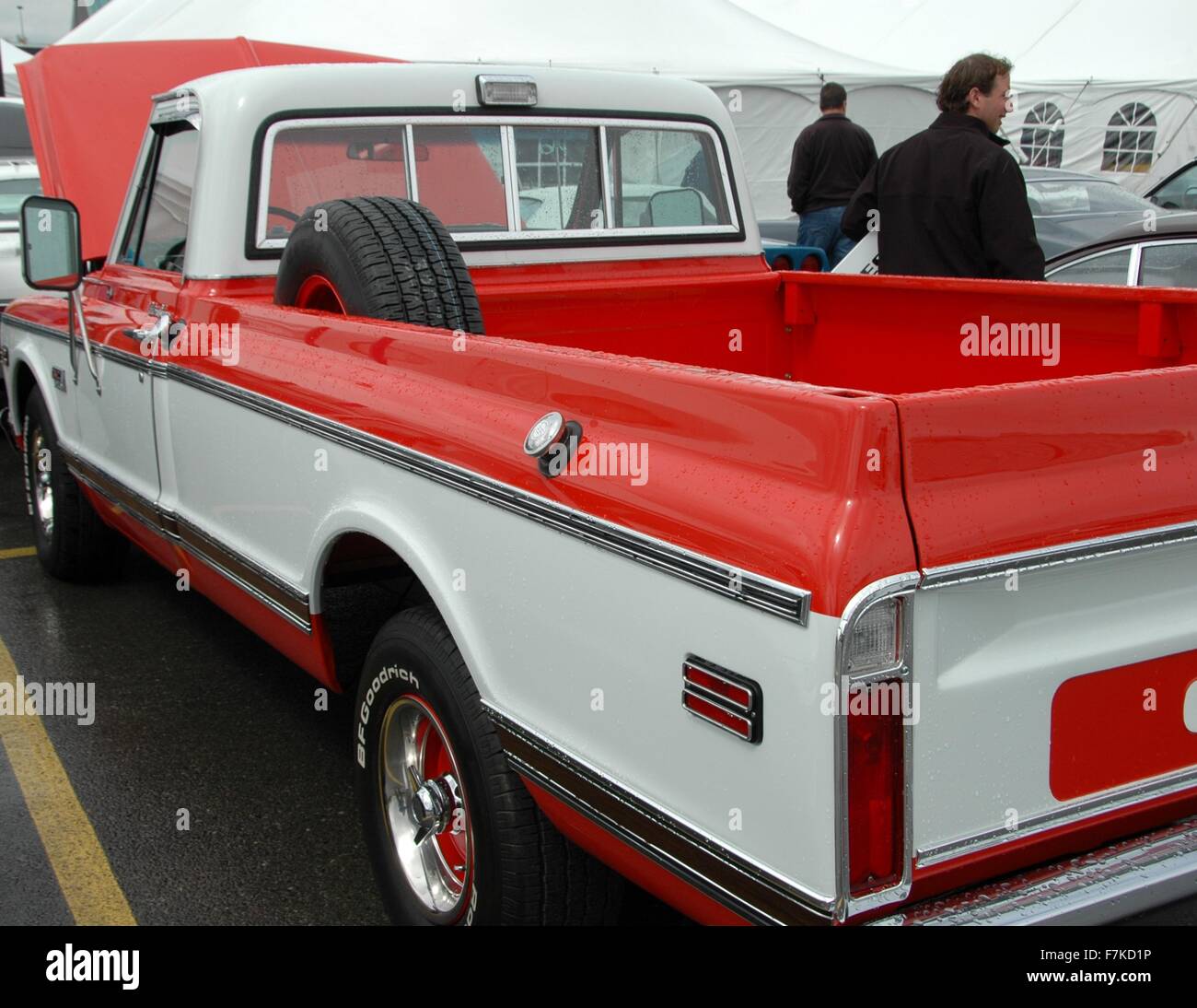 A 1969-1970 GMC truck waits for auction. Stock Photo