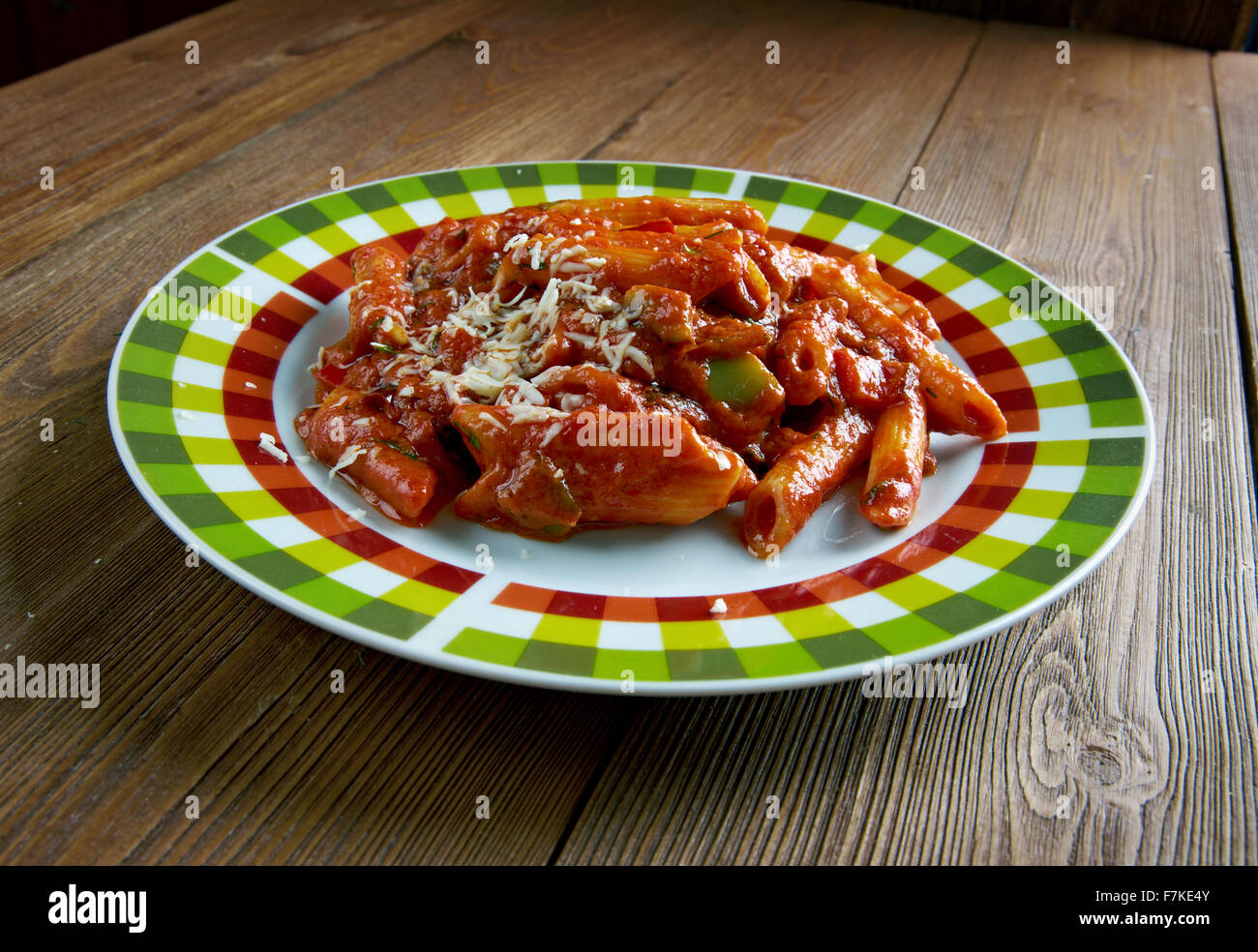 Penne alla vodka American pasta dish.made with vodka and penne pasta
