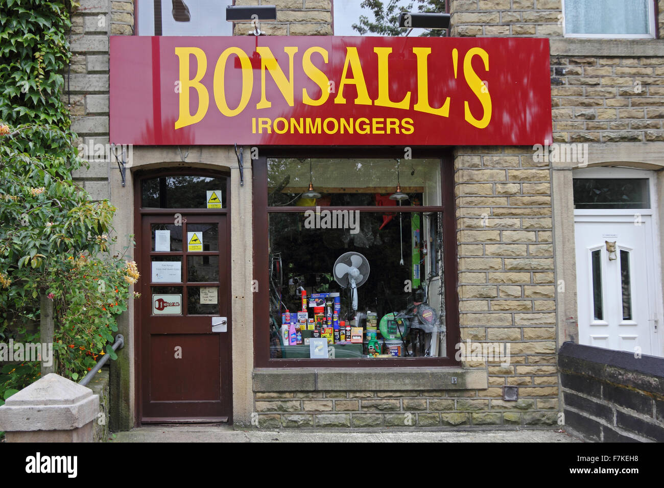 Bonsall's Ironmongers shop, Hebden Bridge Stock Photo