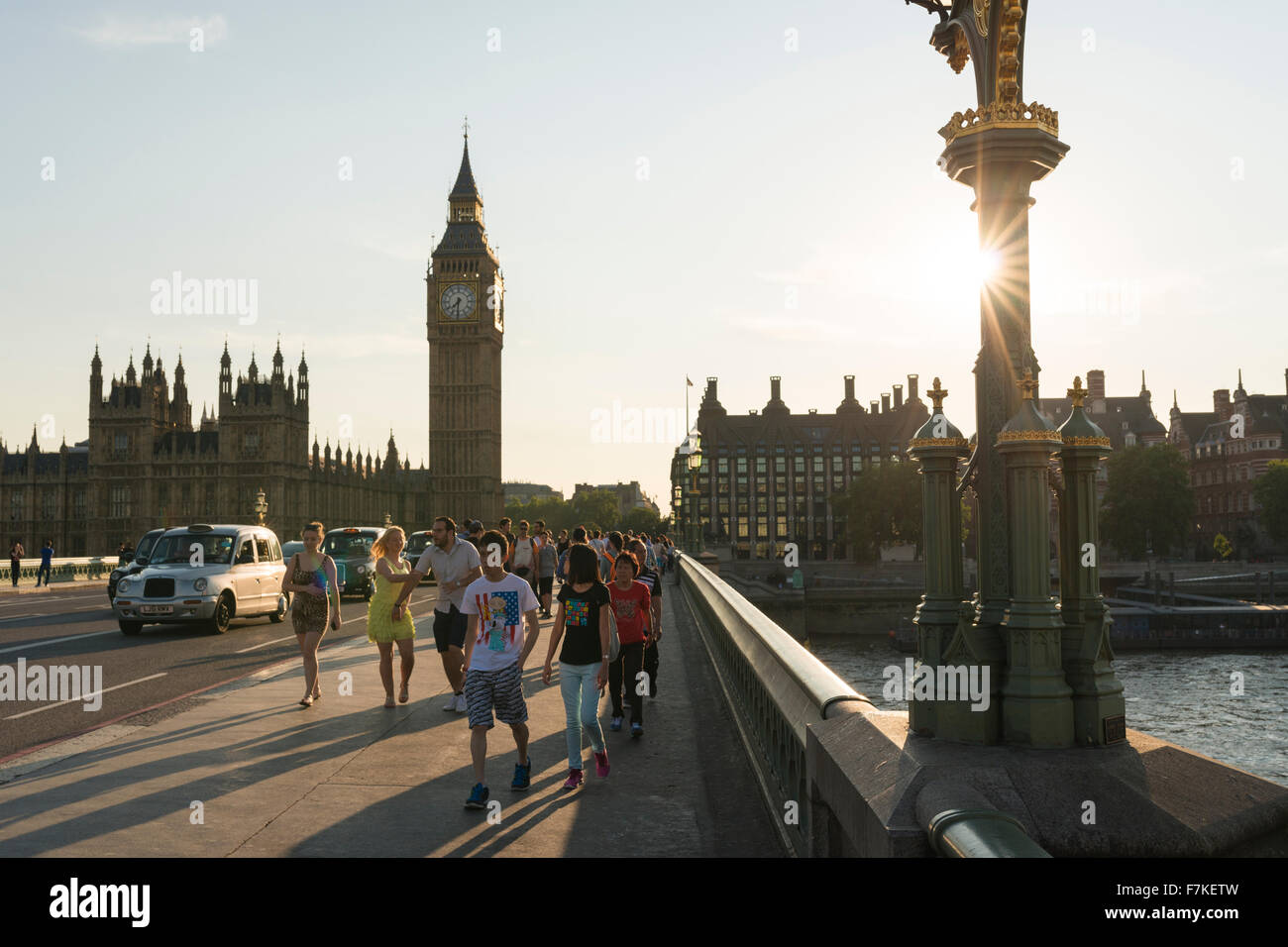 Westminster Bridge, South Bank, London, England, UK Stock Photo