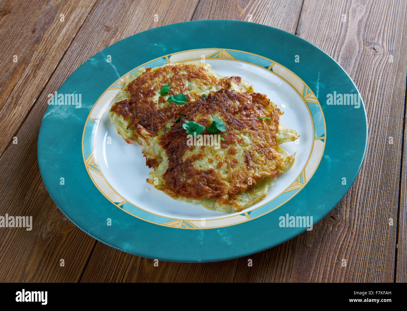 Potato pancake Reibekuchen German traditional cuisine Stock Photo Alamy