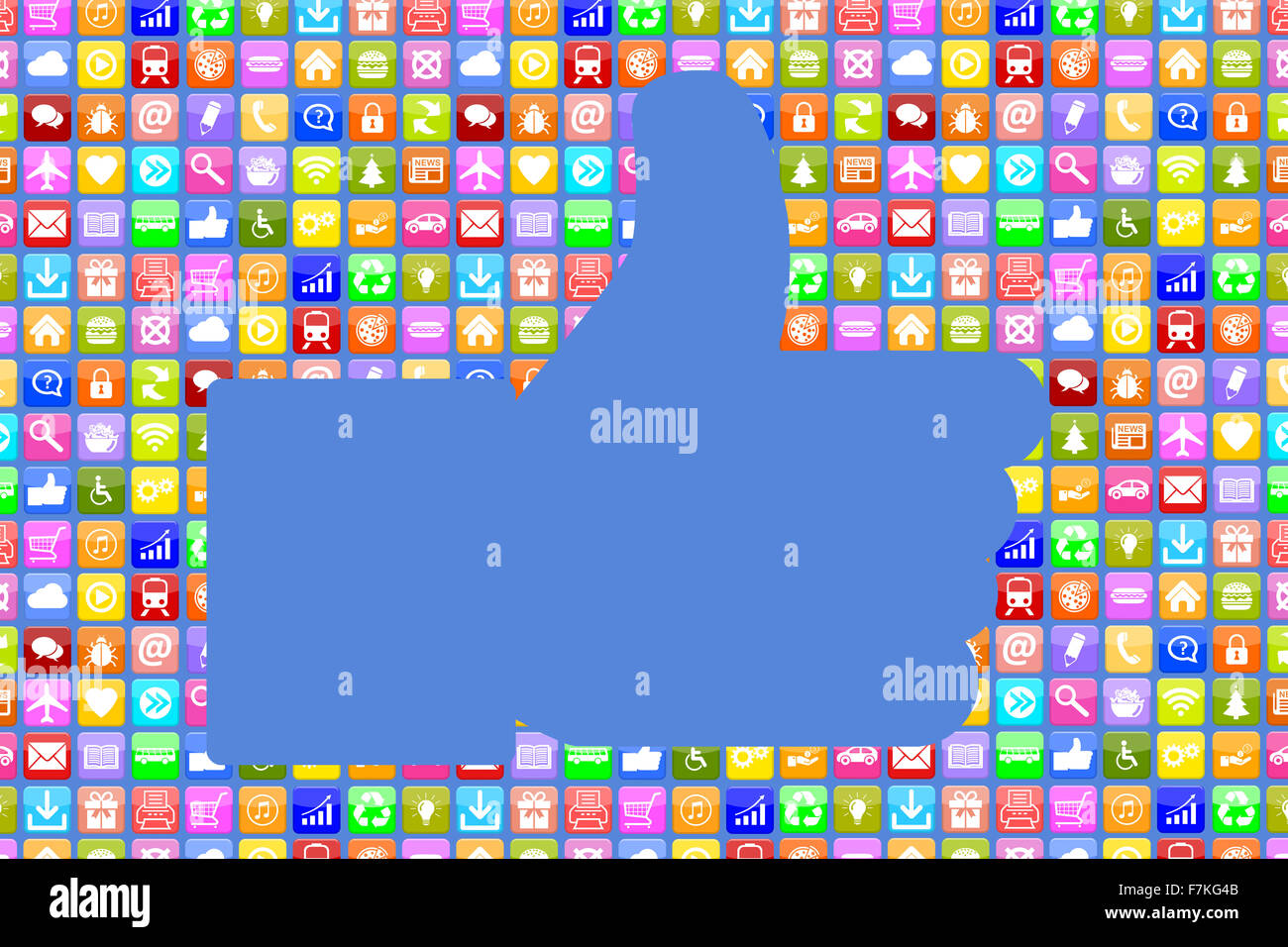 Application Apps App like thumbs up social media network on mobile or