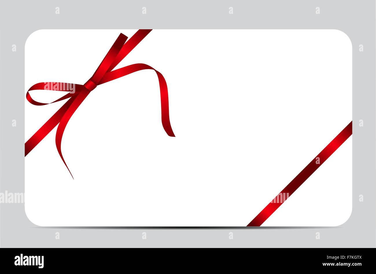 Gift Card with Red Ribbon and Bow. Vector illustration Stock Vector ...