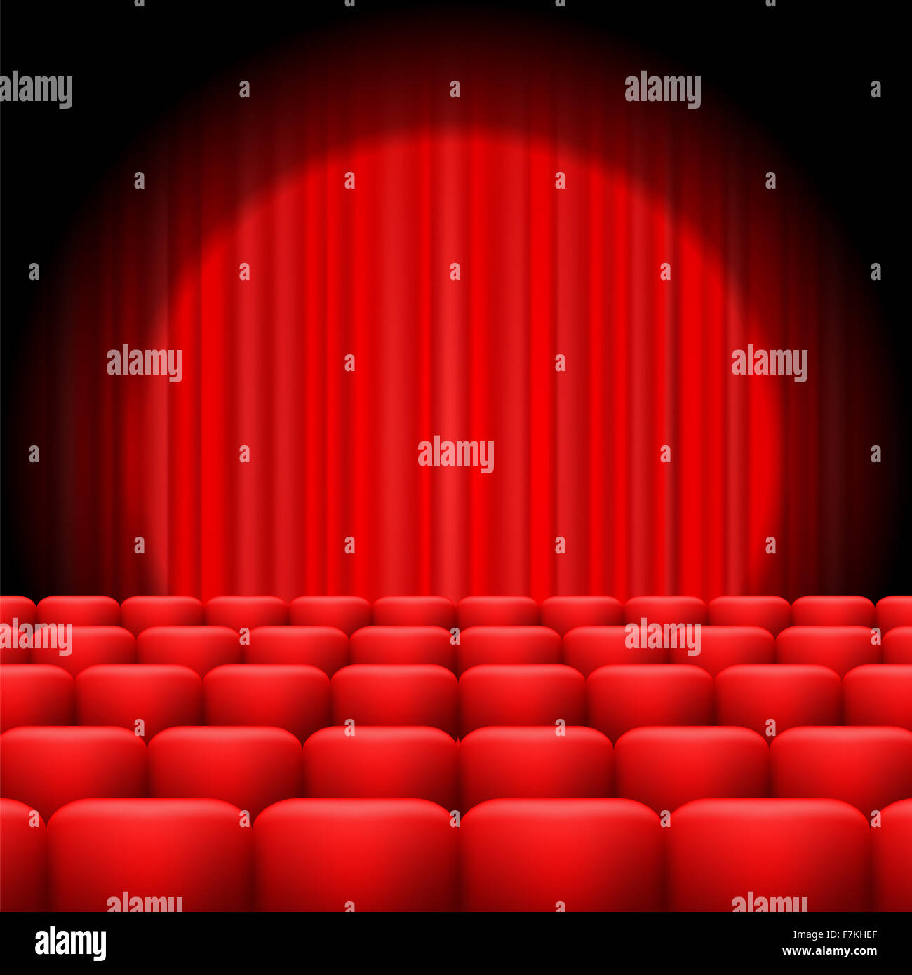 Red Curtains with Spotlight Stock Photo - Alamy