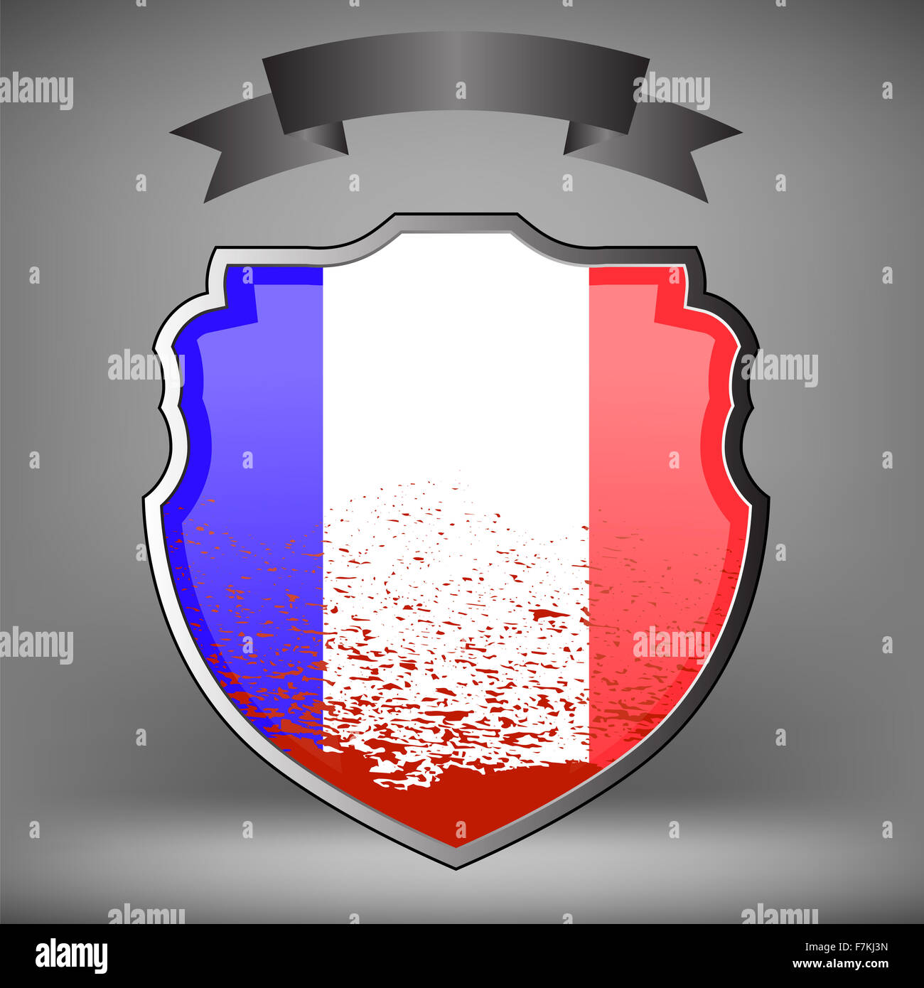 French Shield and Black Ribbon Stock Photo - Alamy