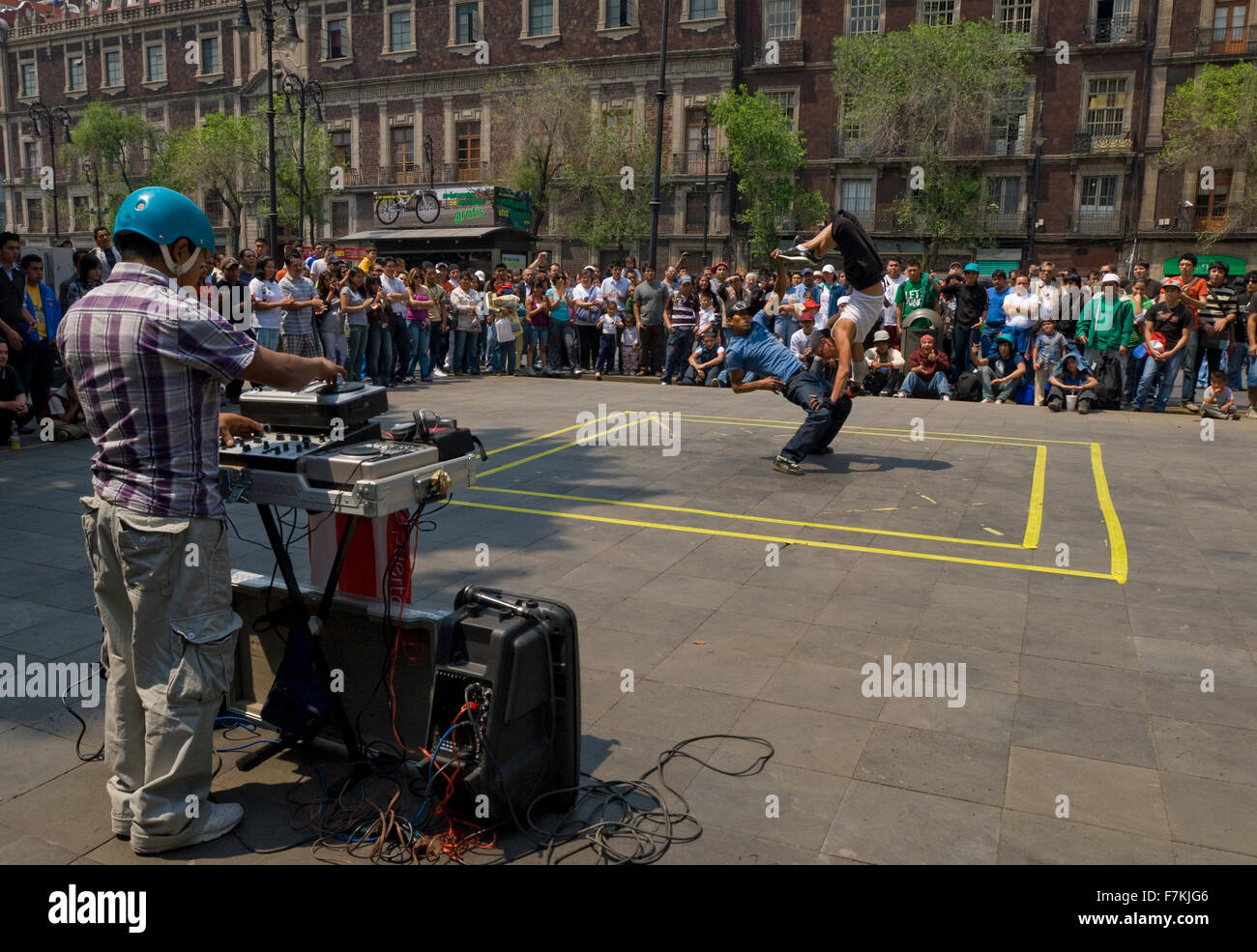 Mexican teen street performers in the Zocalo, Mexico City, Mexico Stock Photo