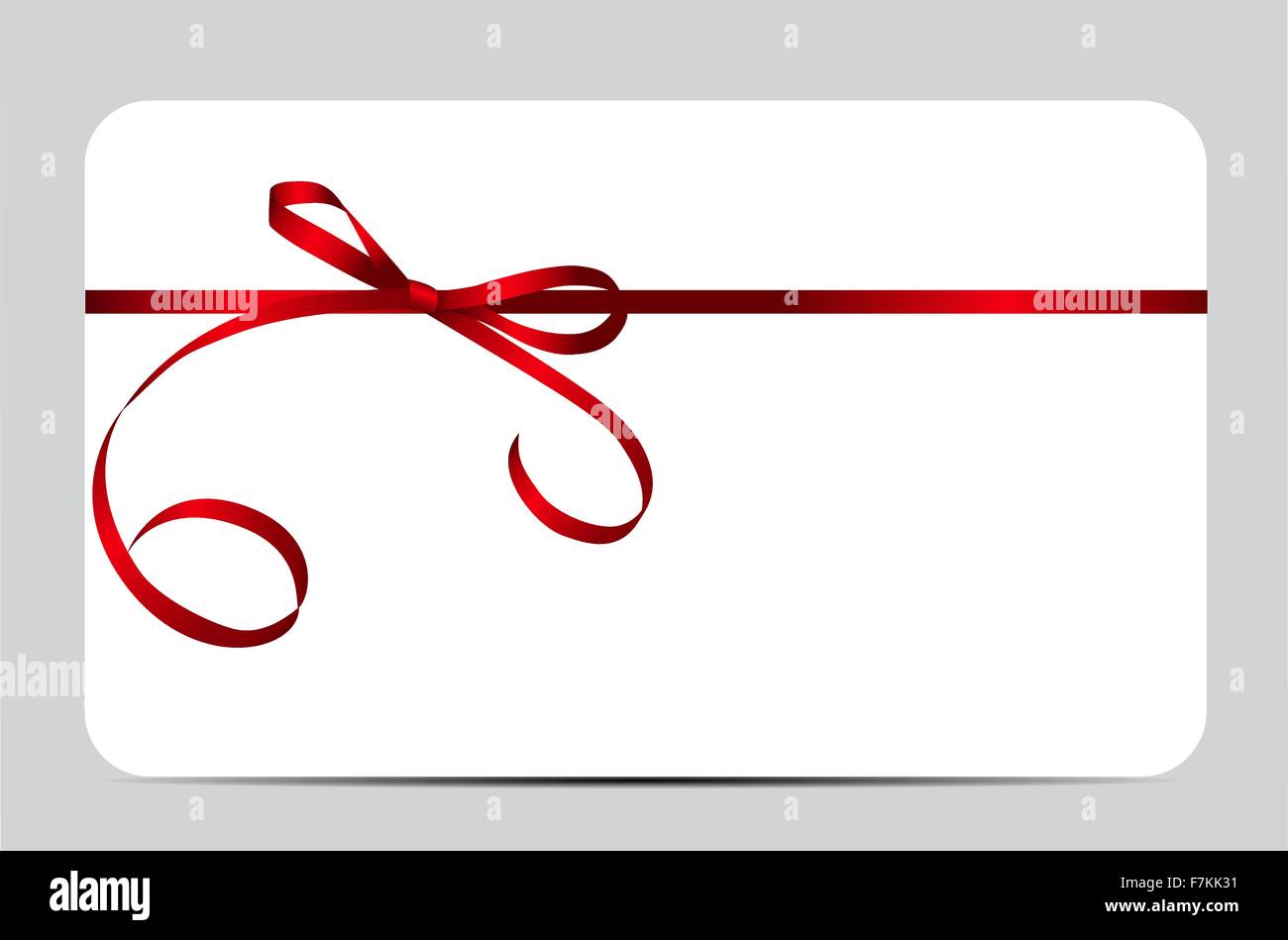 Gift Card with Red Ribbon and Bow. Vector illustration Stock Vector ...