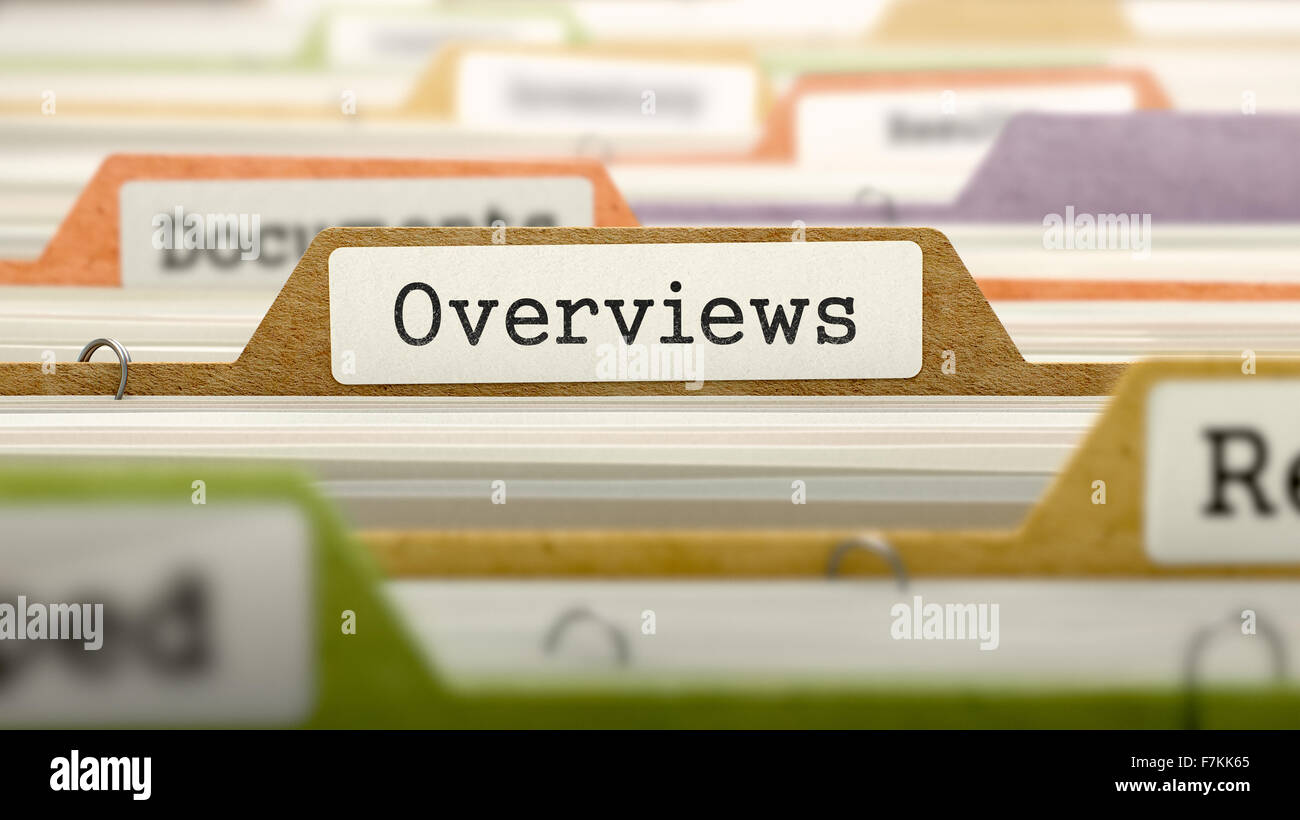 Overviews - Folder Name in Directory. Stock Photo
