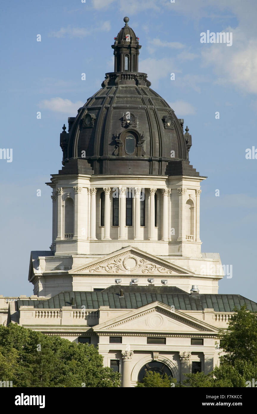 Detail of dome of South Dakota State Capitol and complex, Pierre, South Dakota, built between 1905 and 1910 Stock Photo