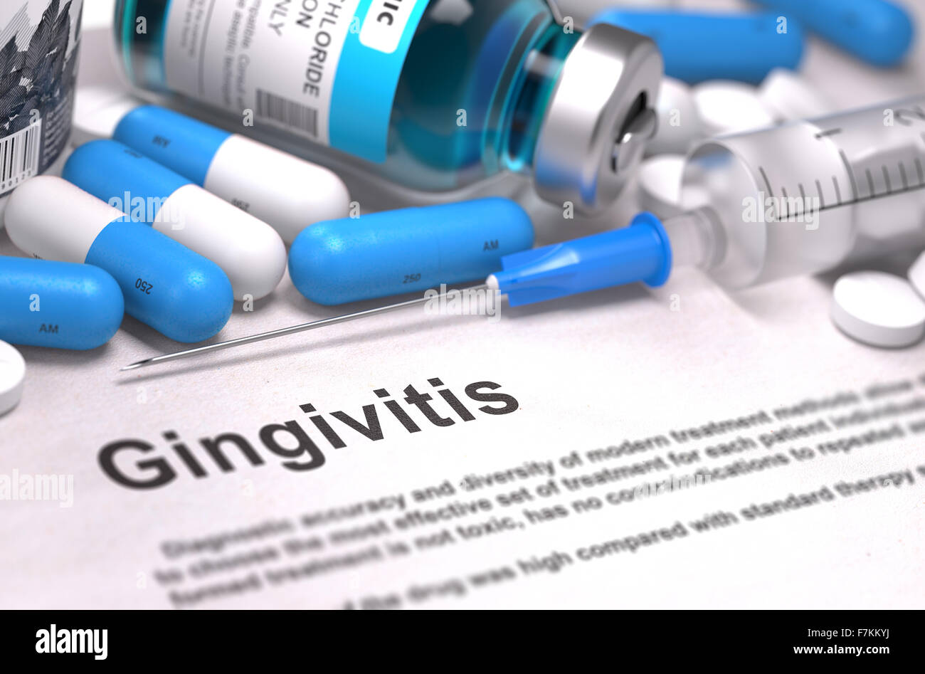 Diagnosis - Gingivitis. Medical Concept. Stock Photo