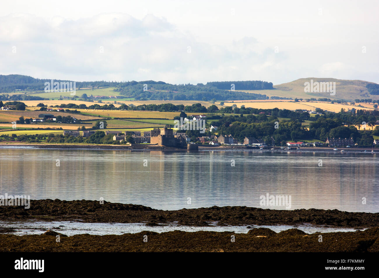 Limekilns view over firth of forth Stock Photo