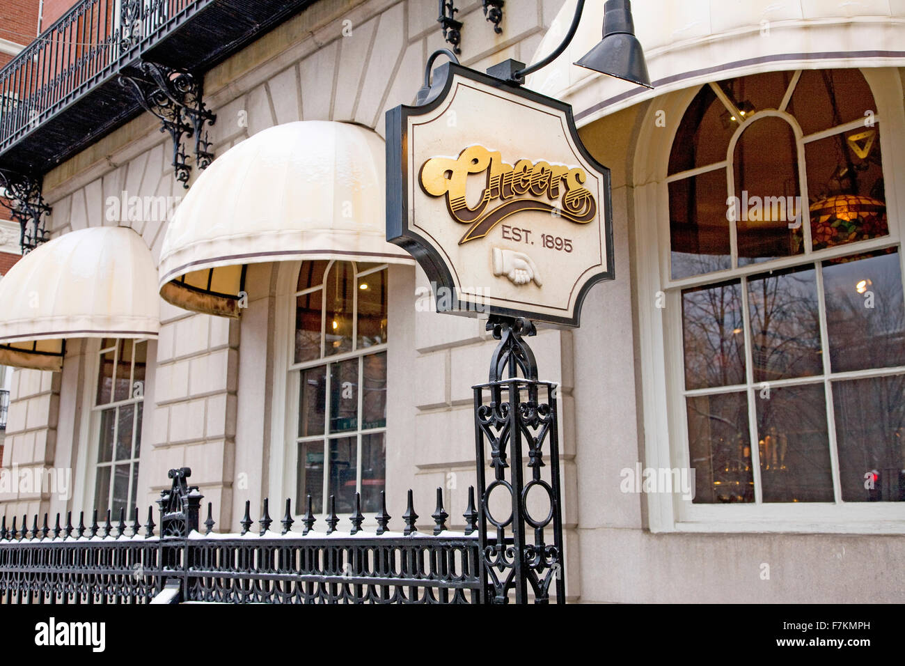 'Cheers Bar' featured in 'Cheers' TV show, Established in 1895, Boston, MA., New England, USA Stock Photo