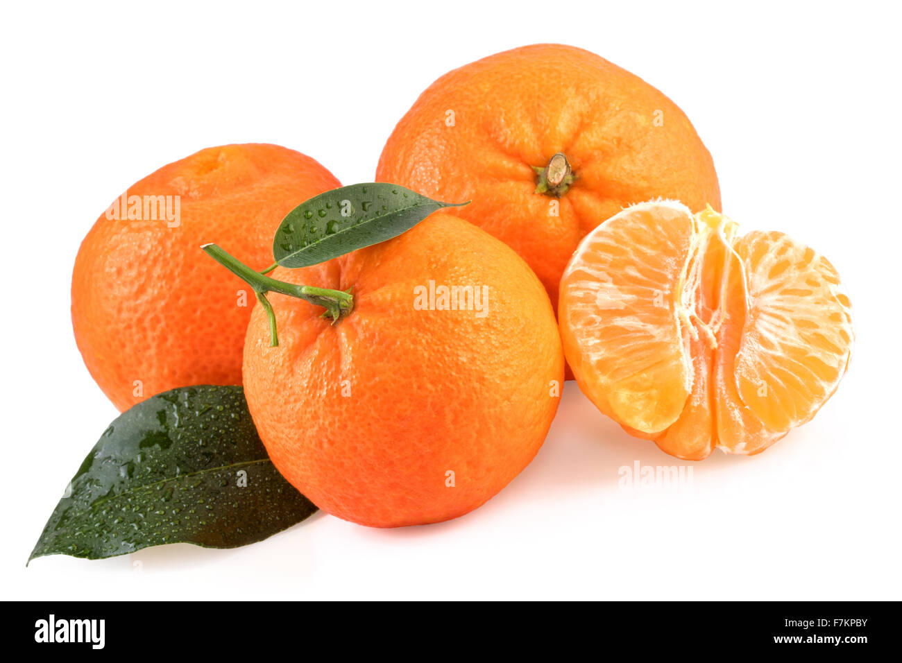 Tangerines Fruits Isolated on White Stock Photo