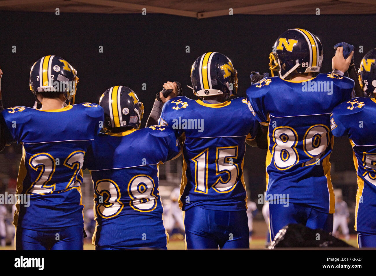 High school football Ojai Nordhoff Rangers Football team defeat Verbum Dei Eagles 21-0 on November 19, 2010, Ojai, CA, USA Stock Photo